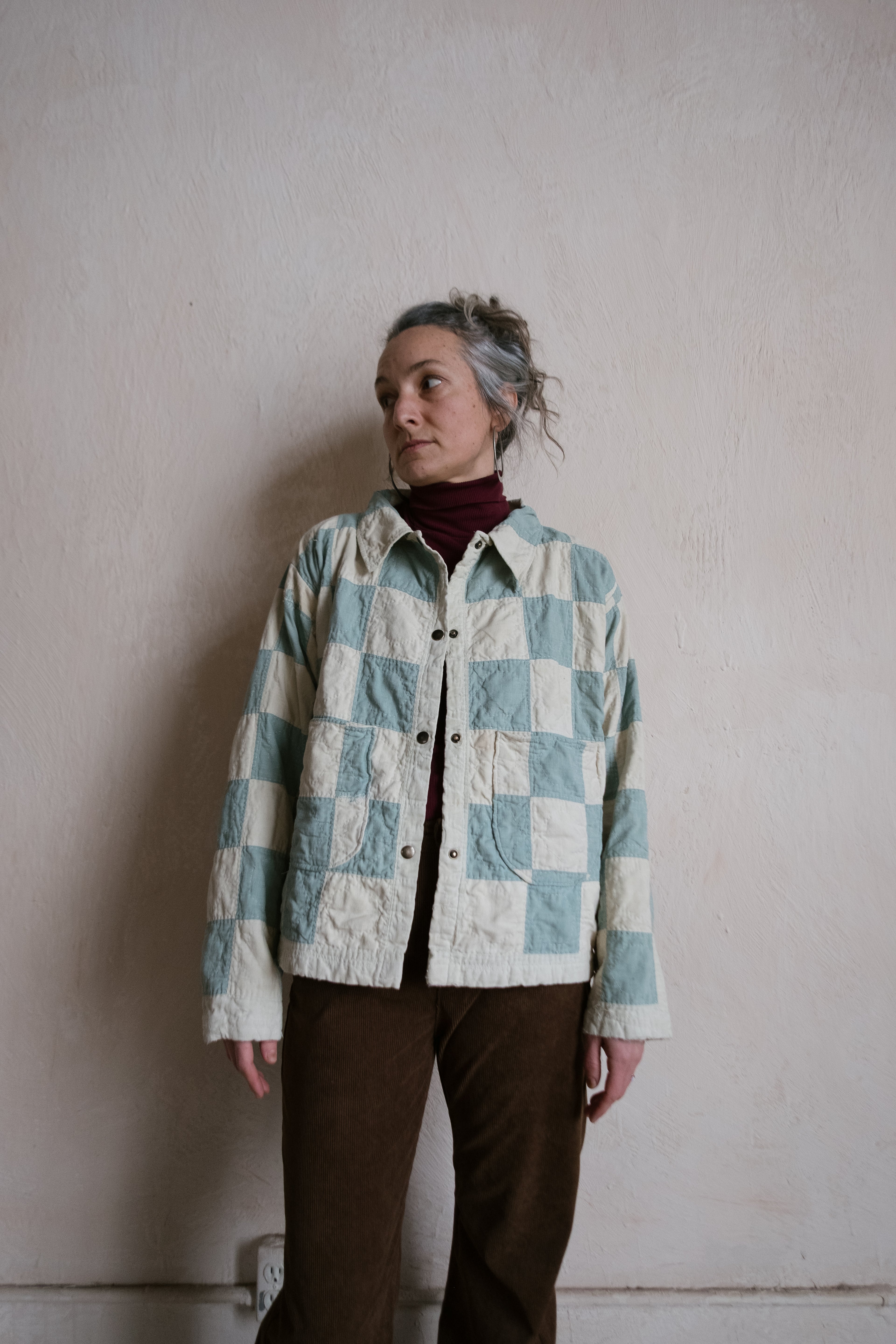 Baby Blue Checkered Jacket