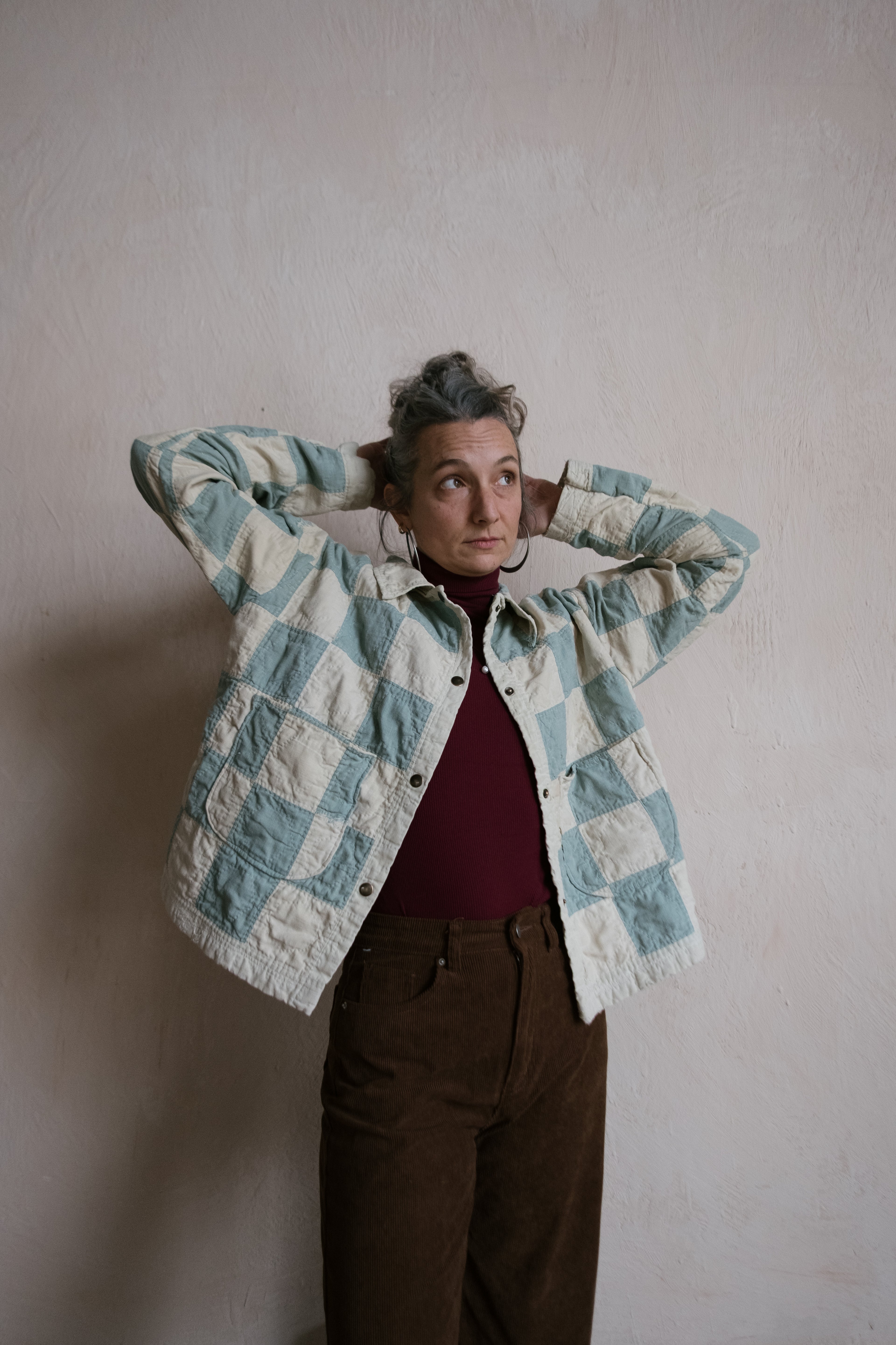 Baby Blue Checkered Jacket