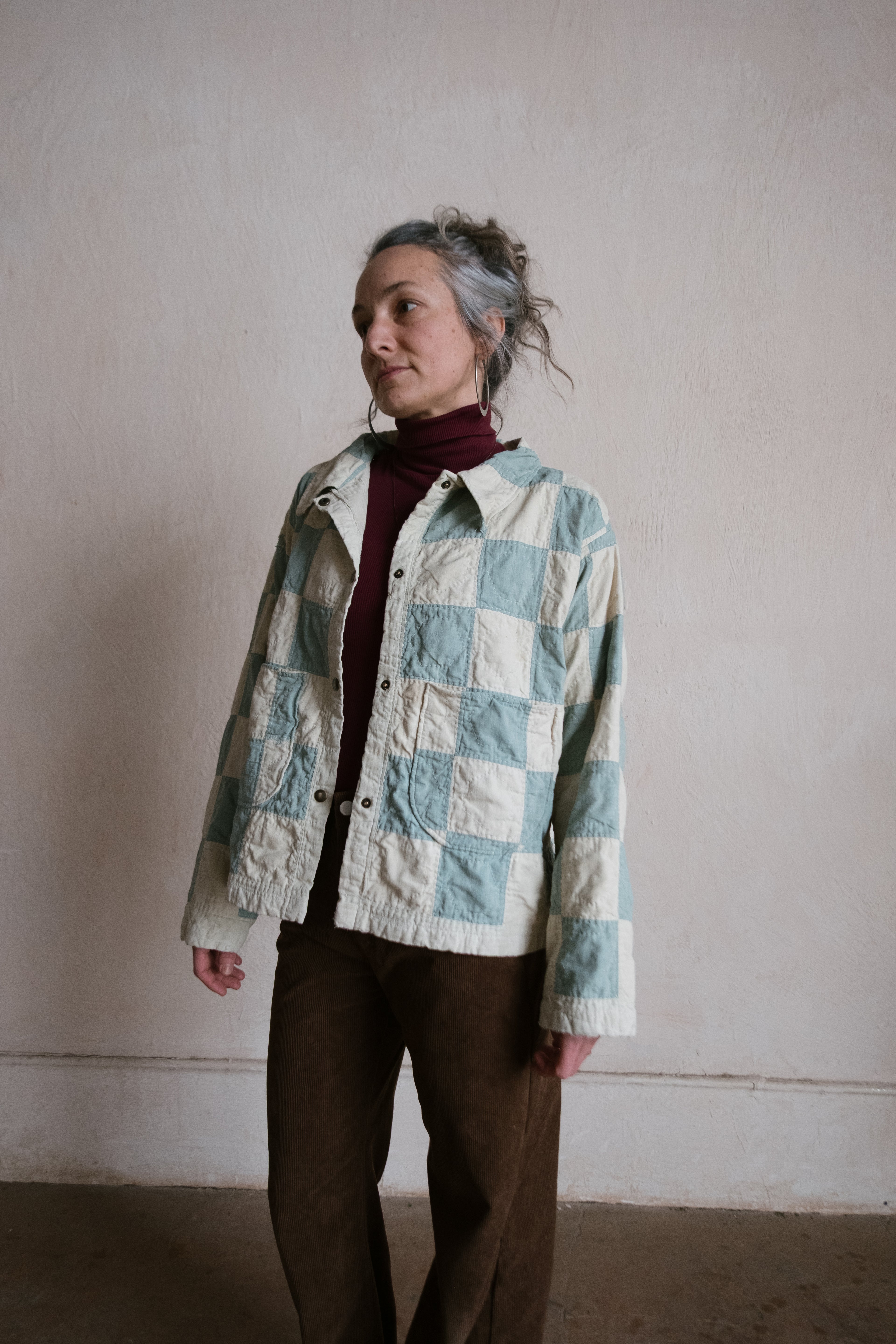 Baby Blue Checkered Jacket