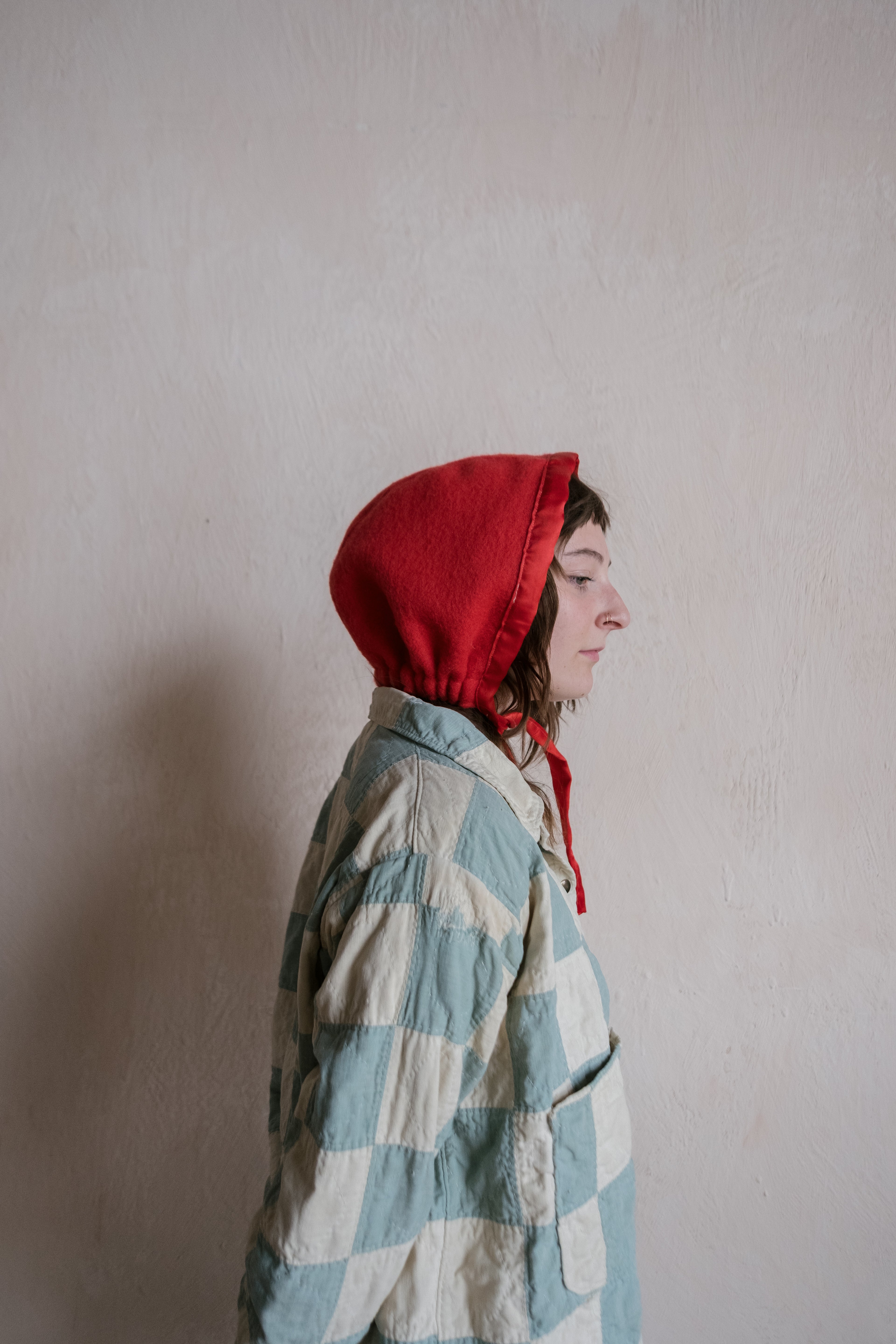 Red Wool Bonnet
